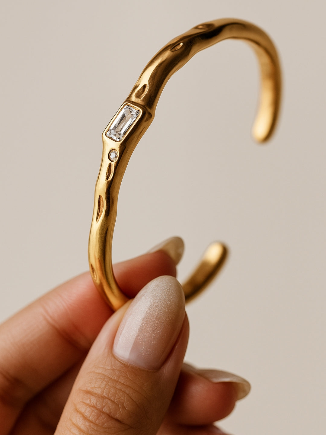 Sculptural Gold Open Cuff Bracelet | 18K Plated, Anti-Tarnish, Everyday
