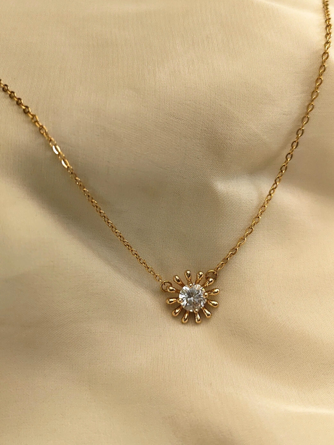 Soleil Radiant Sun Necklace – Rose Gold Plated | Waterproof & Hypoallergenic