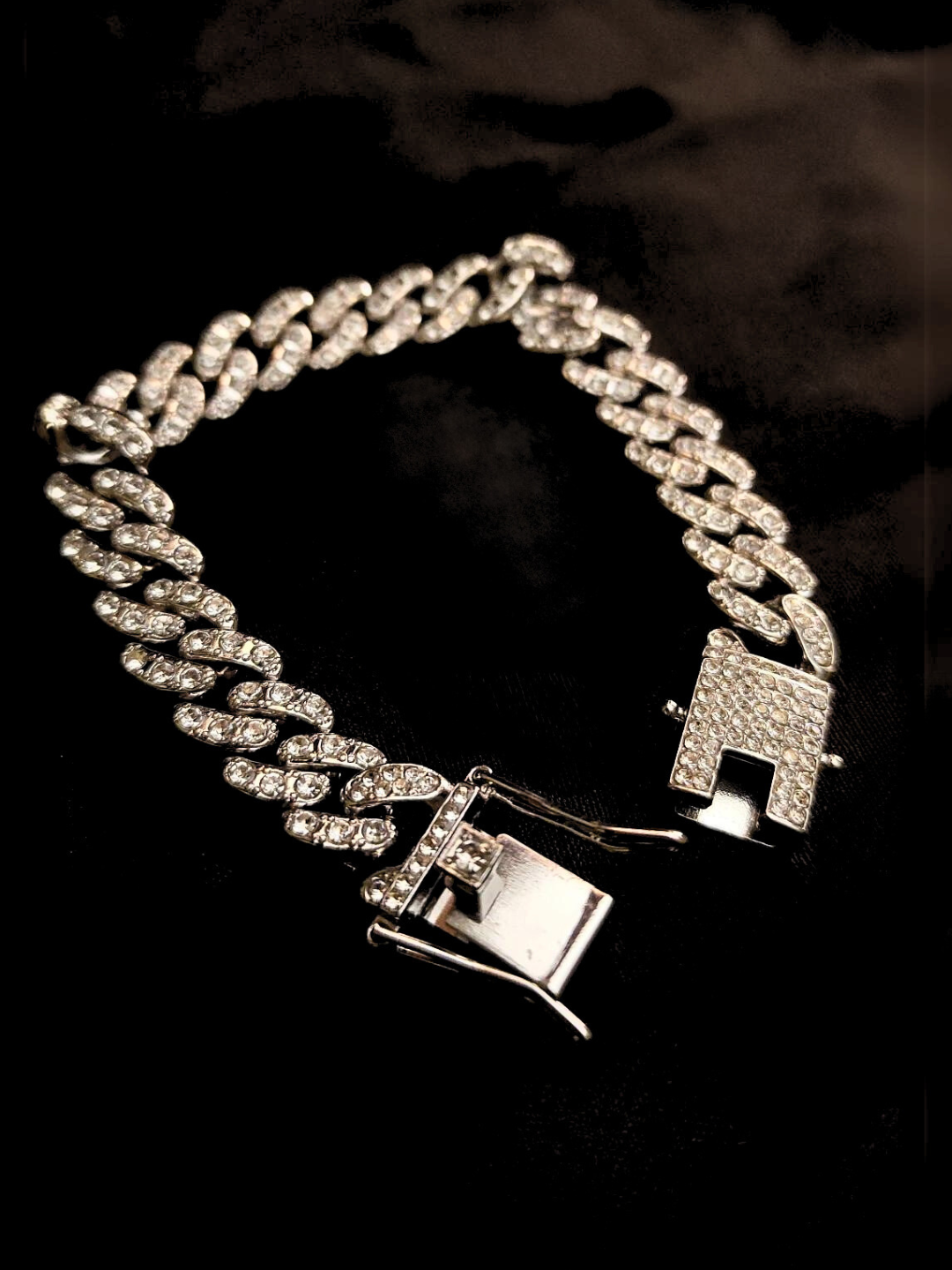 Iced Out Single-line Studded Cuban Bracelet