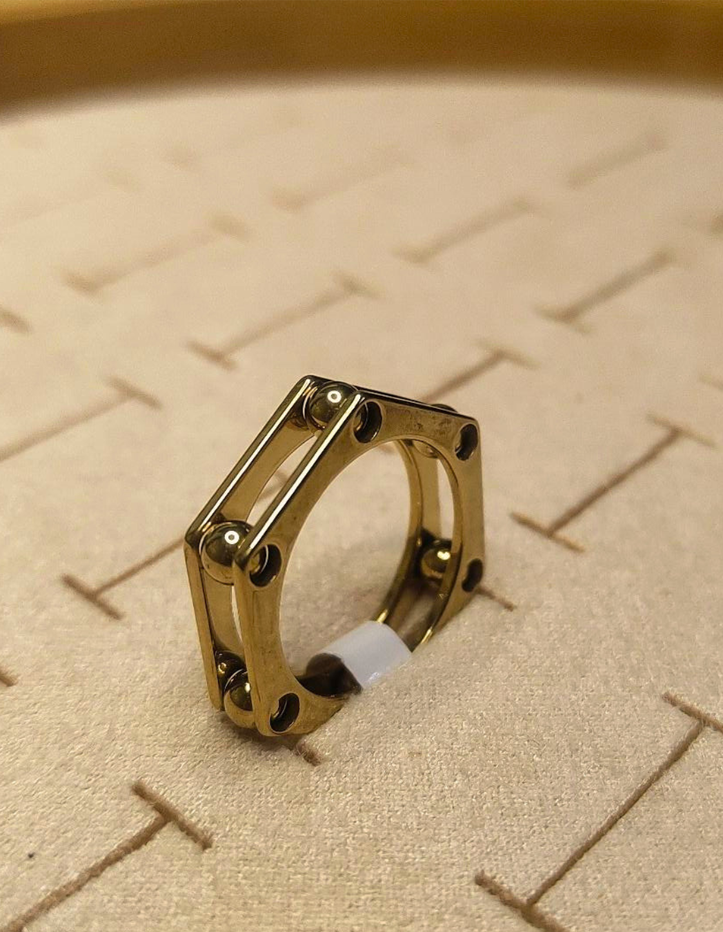 Hexagon Bead Statement Ring