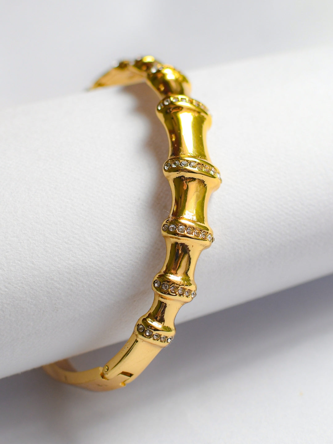 Bamboo Studded Bracelet – 18KT Gold-Plated Elegance