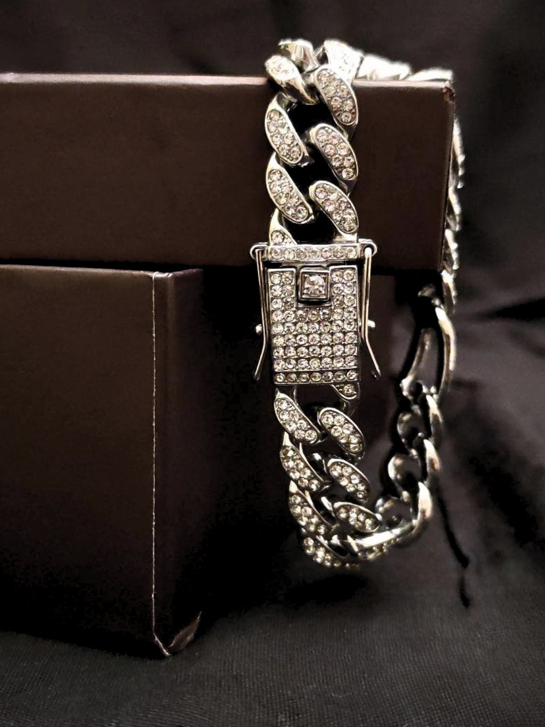 Iced Out Double-line Studded Designer Cuban Bracelet