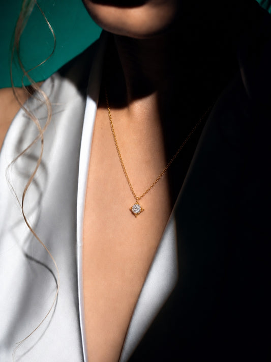 Stellina Crystal Solitaire Pendant Necklace, product view