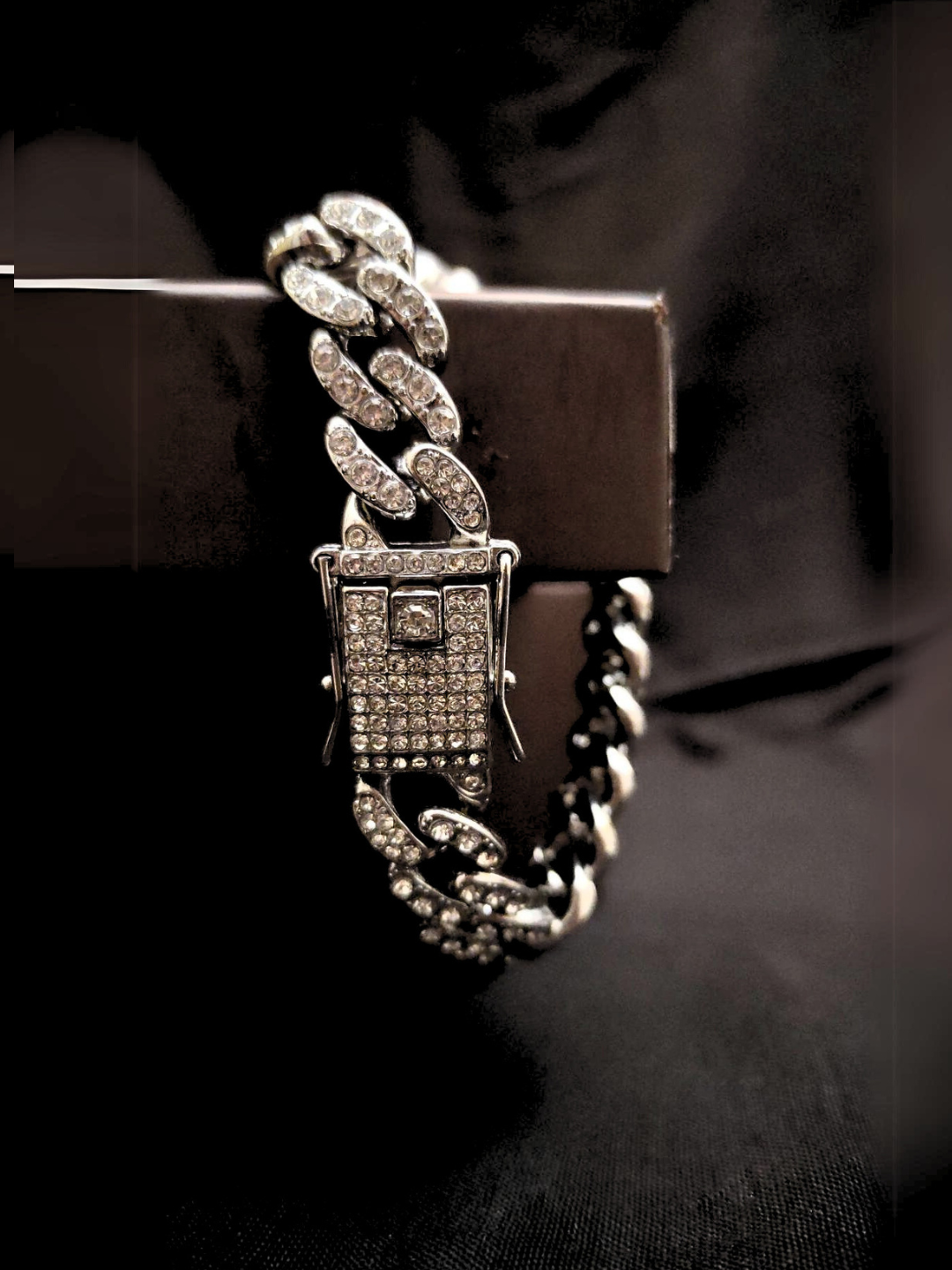 Iced Out Single-line Studded Cuban Bracelet