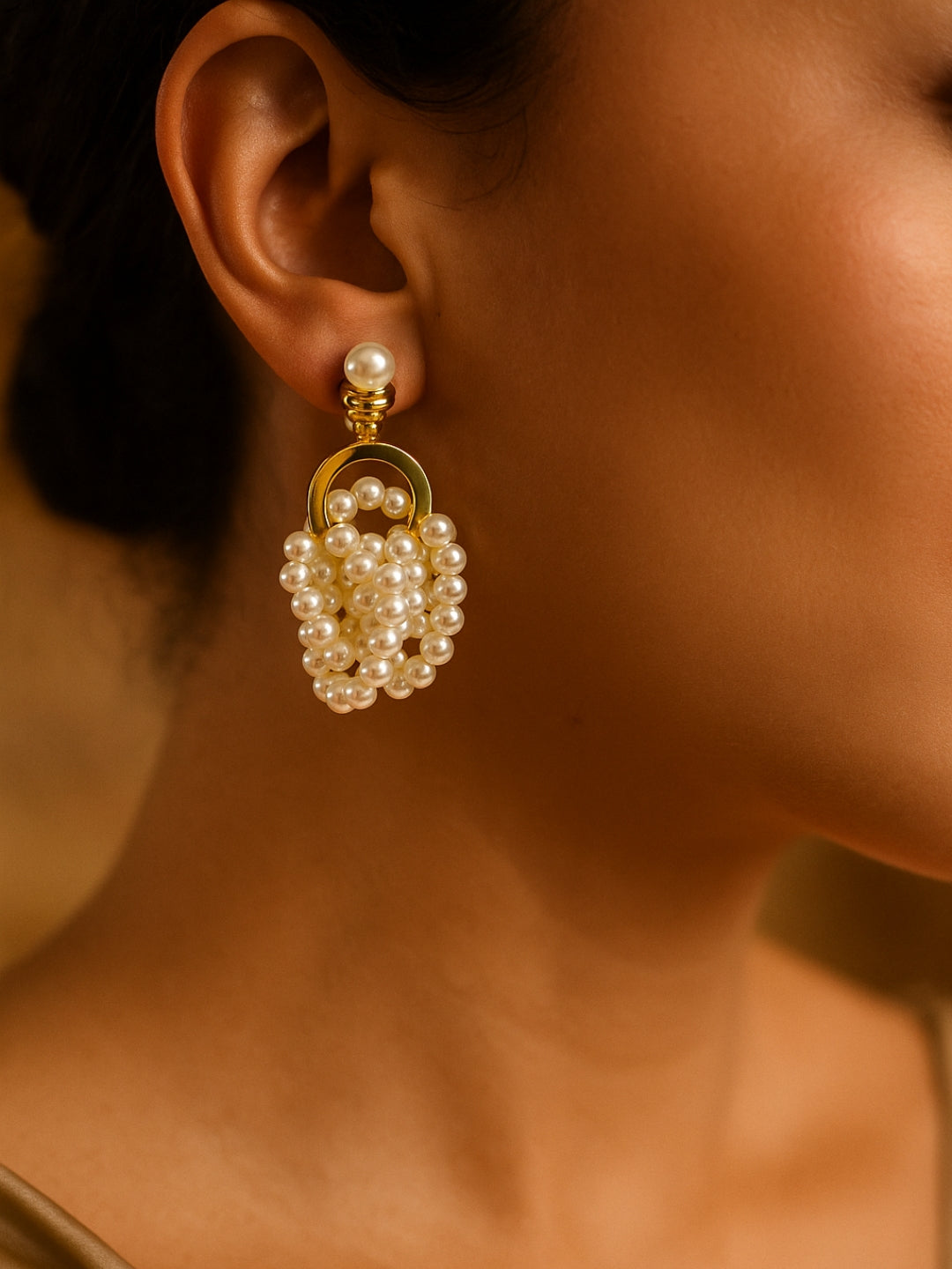 18K Gold Statement Pearl Drop Earrings – Anti-Tarnish & Luxe