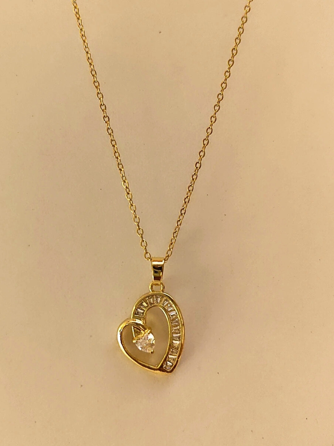 Heart Studded Pendant Chain