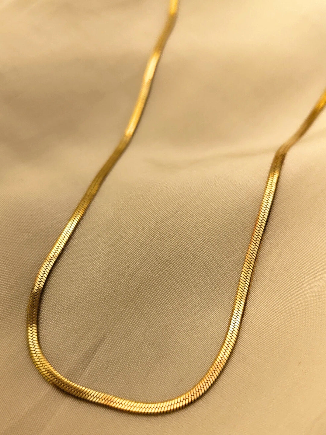 Slim 14kt Gold Plated Snake Chain in Stainless Steel – 22cm