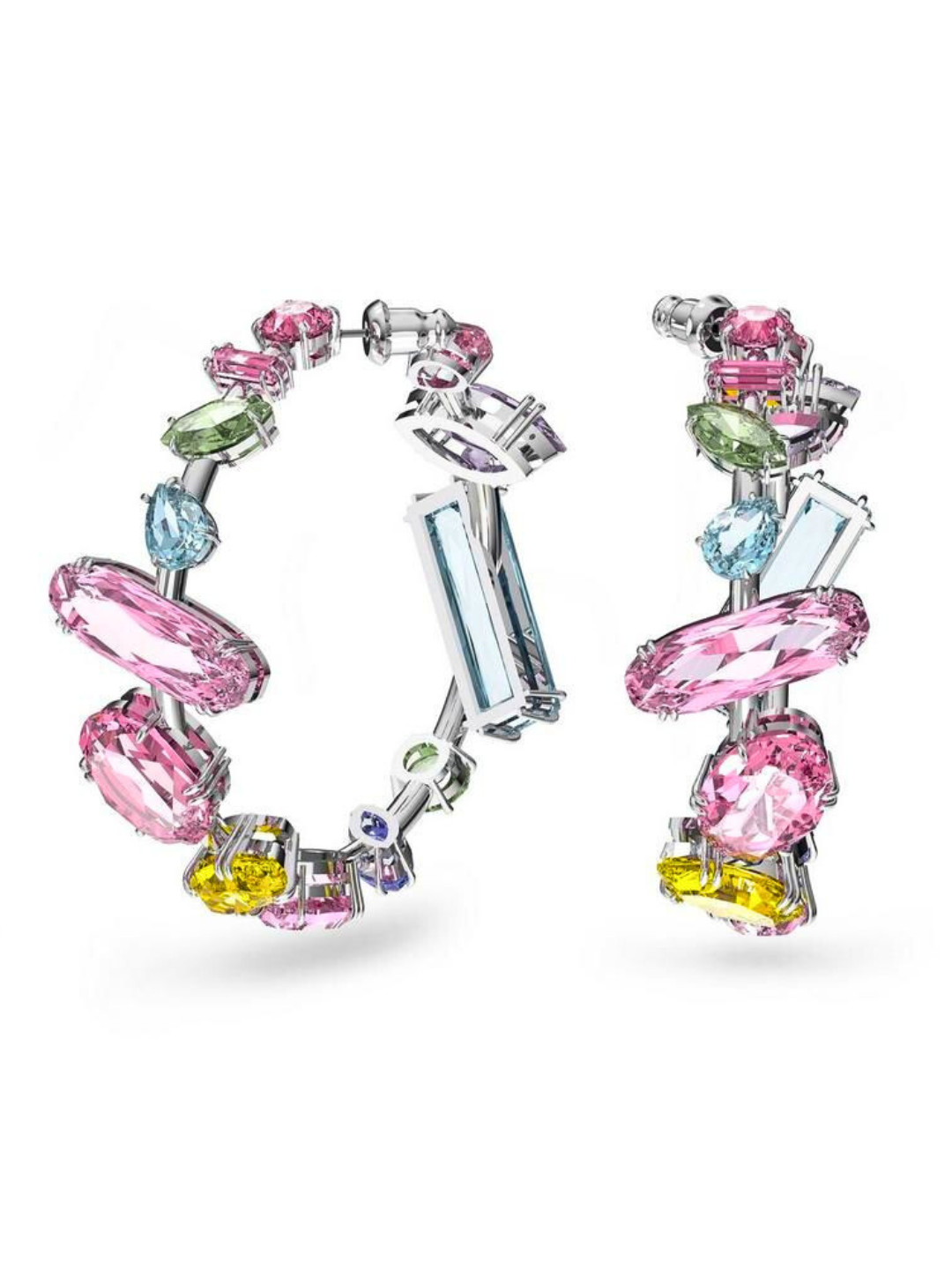 Luxury 18K Gold Plated Rainbow Hoop Earrings – Skin Safe & Bold