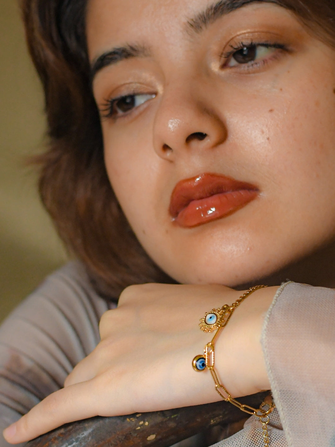 Evil Eye Gold Bracelet – Anti-Tarnish, Adjustable & Waterproof