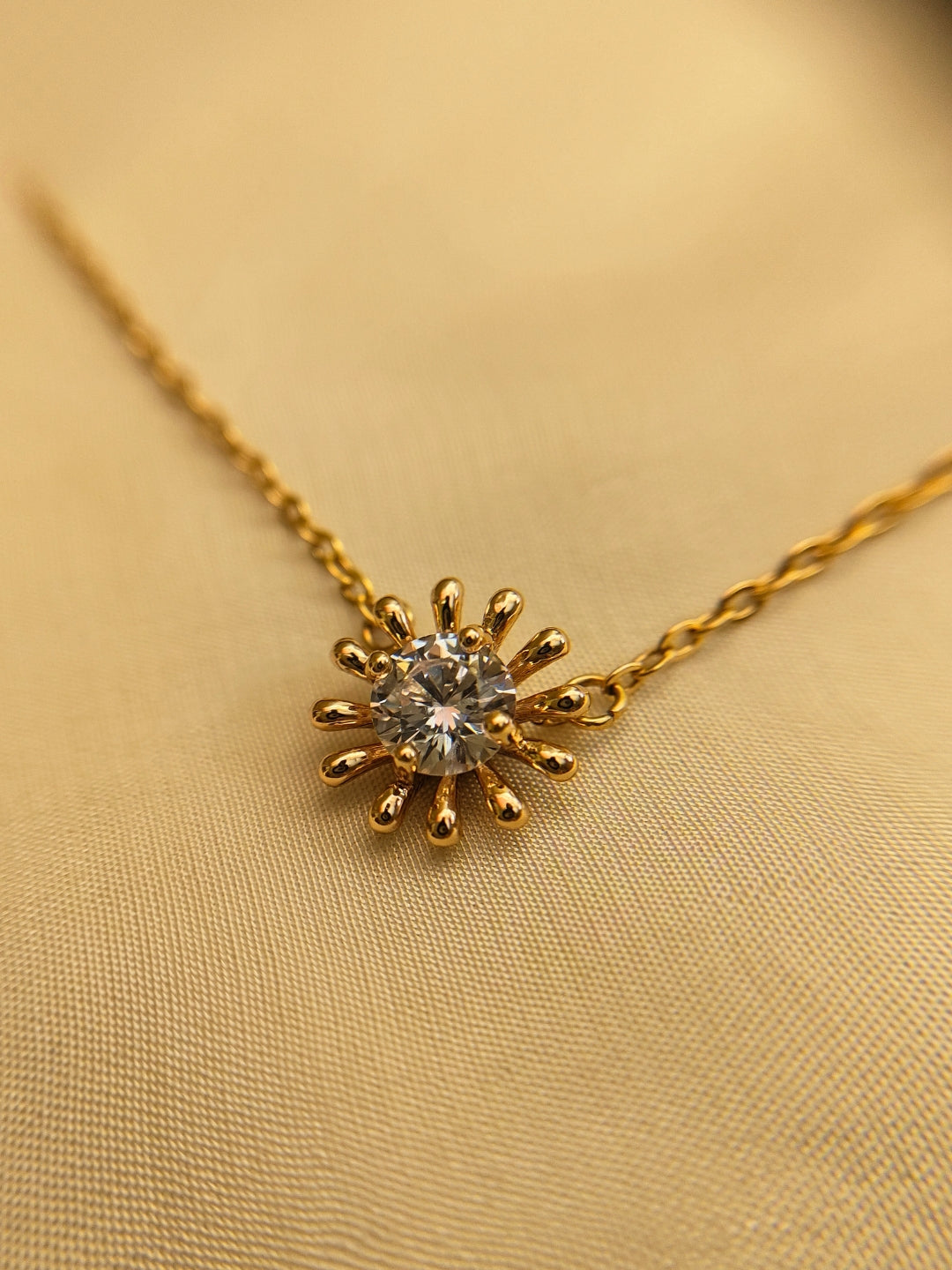 Soleil Radiant Sun Necklace – Rose Gold Plated | Waterproof & Hypoallergenic