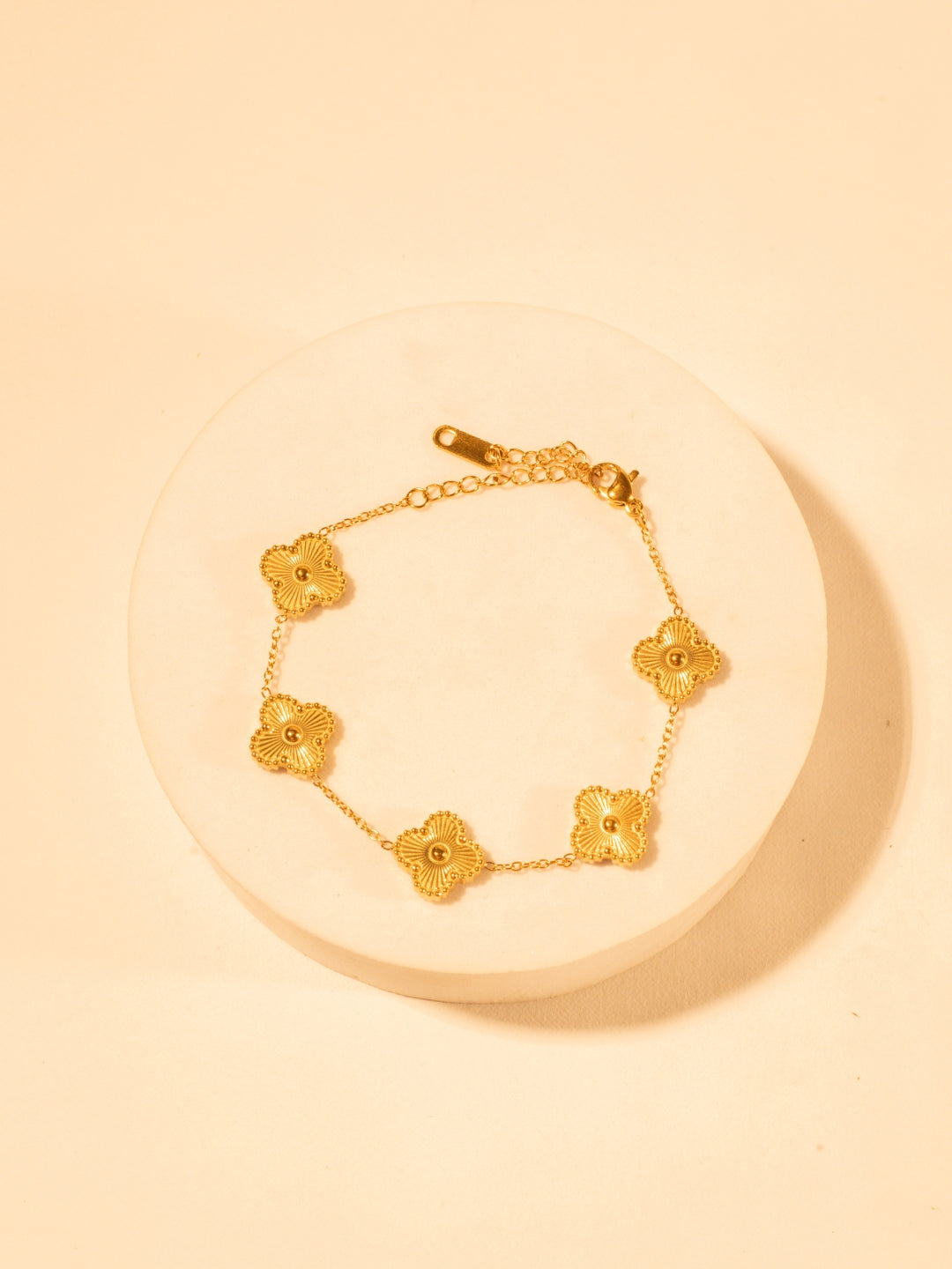 Golden Clover Chain Bracelet
