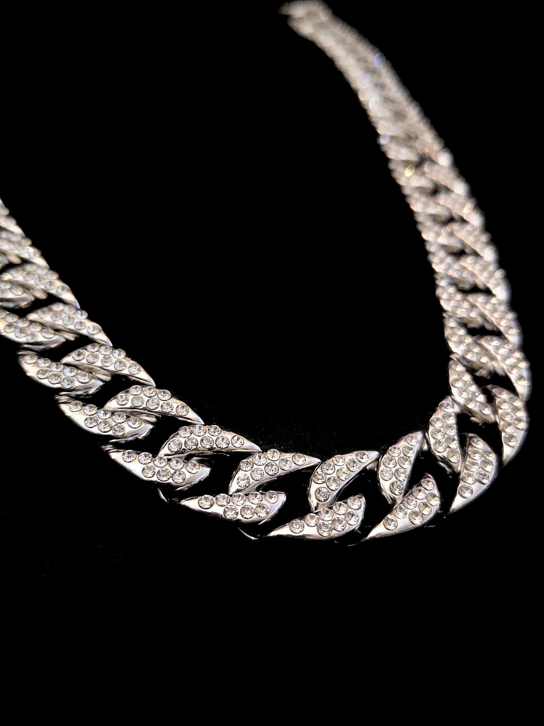 Iced Out Double-line Studded Cuban Chain