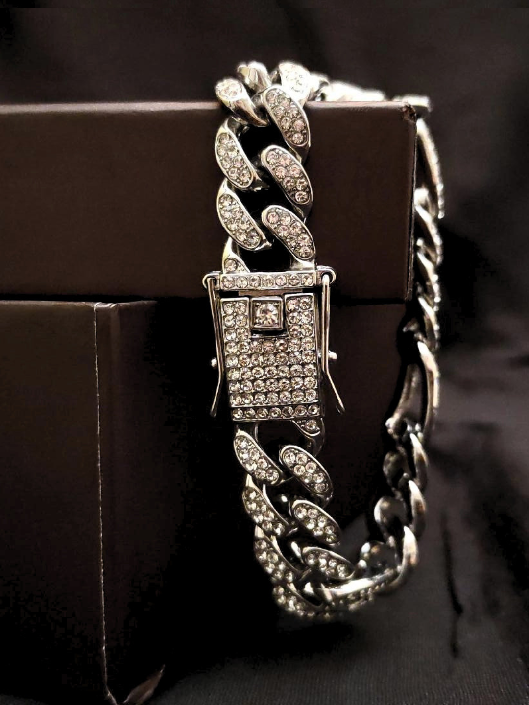Iced Out Double-line Studded Designer Cuban Bracelet
