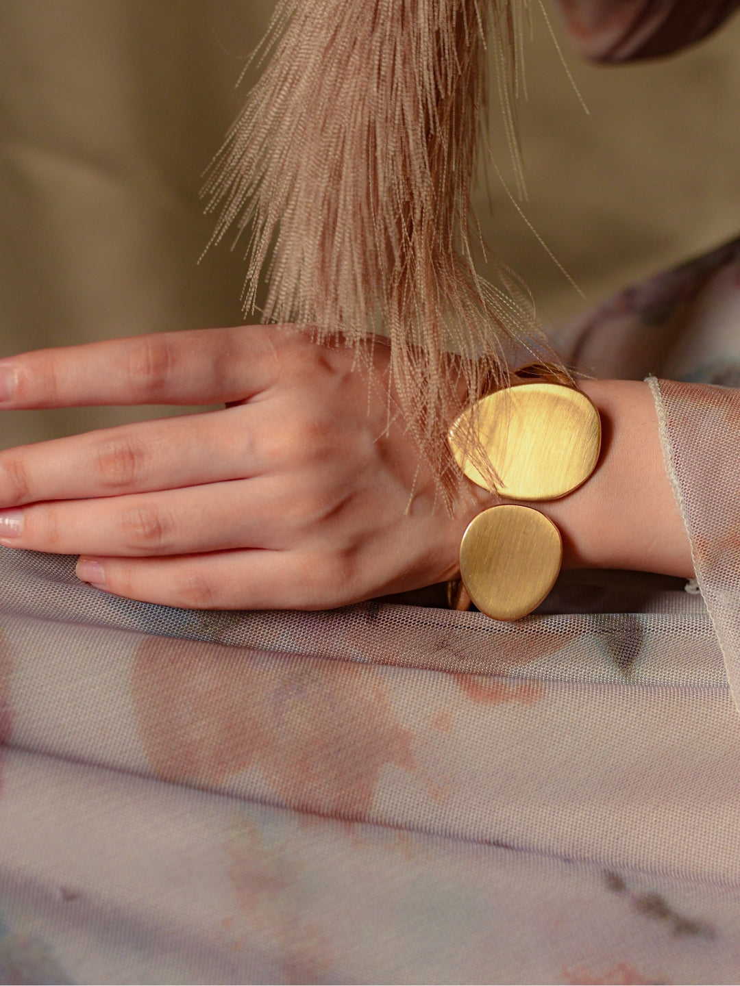 Modern Sculptural Cuff – 18K Gold Plated Statement Bracelet
