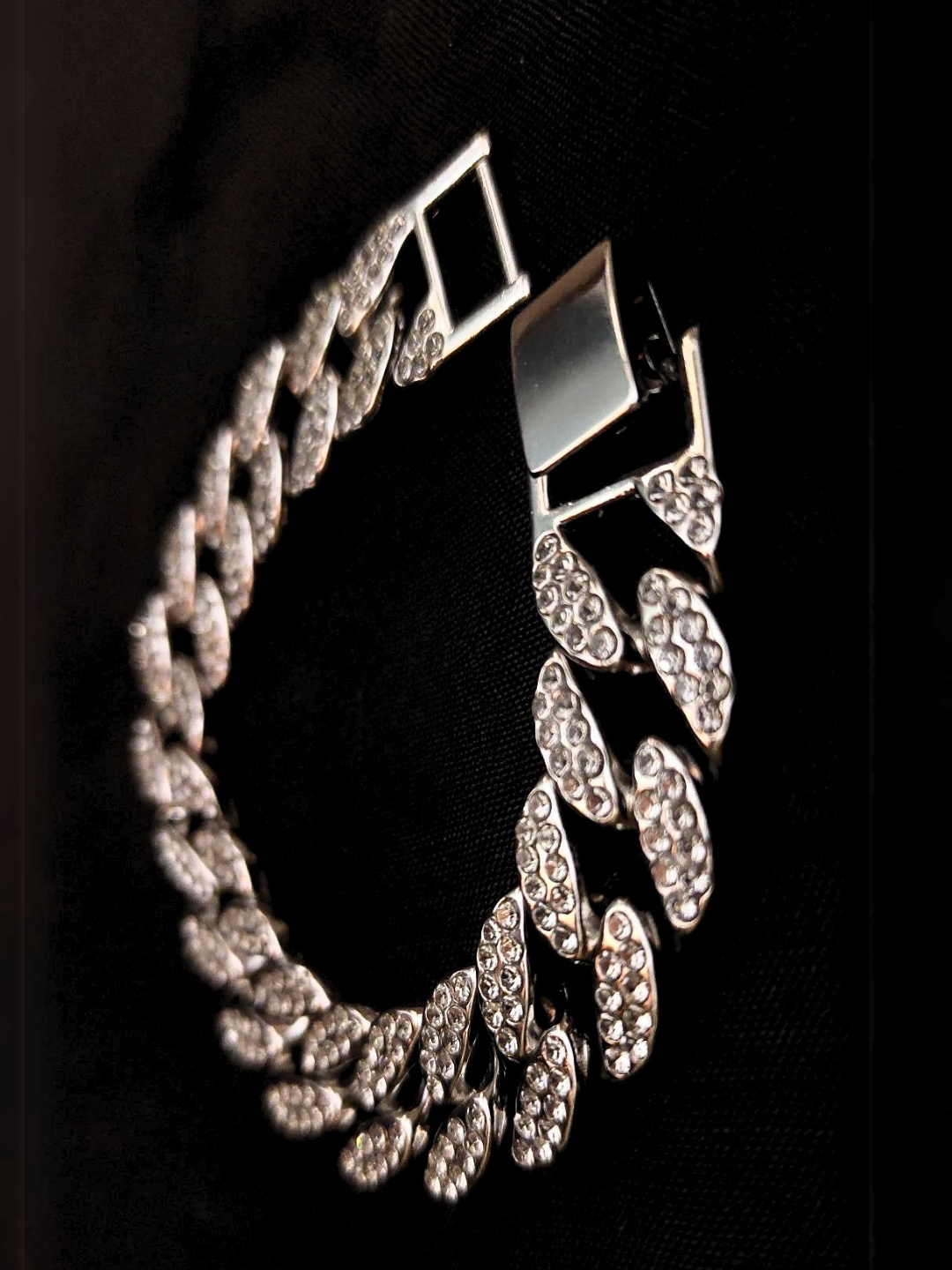 Iced Out Double-line Studded Cuban Bracelet
