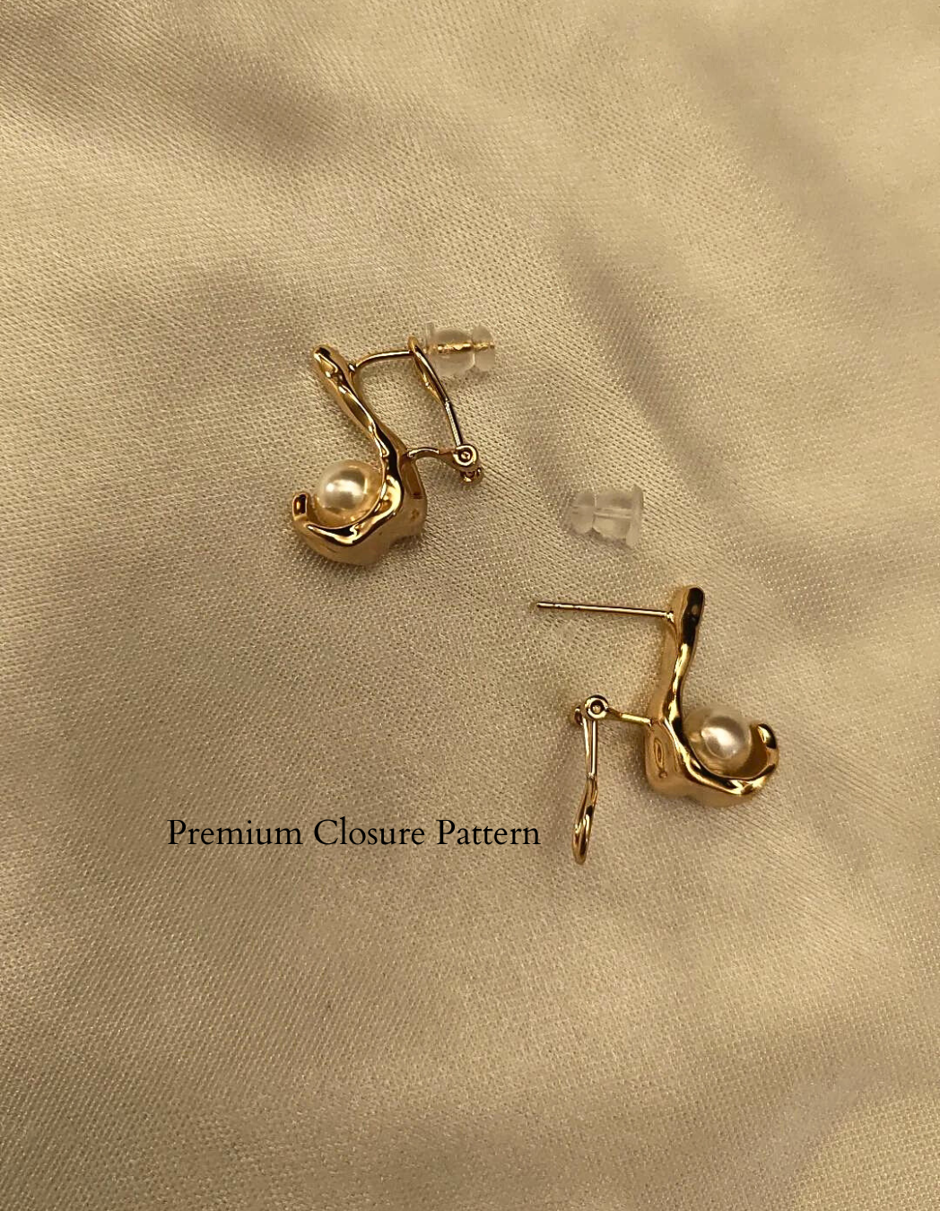 Rose Gold Pearl Stud Earrings | 18kt Plated | Anti-Tarnish | Hypoallergenic | Folding Closure