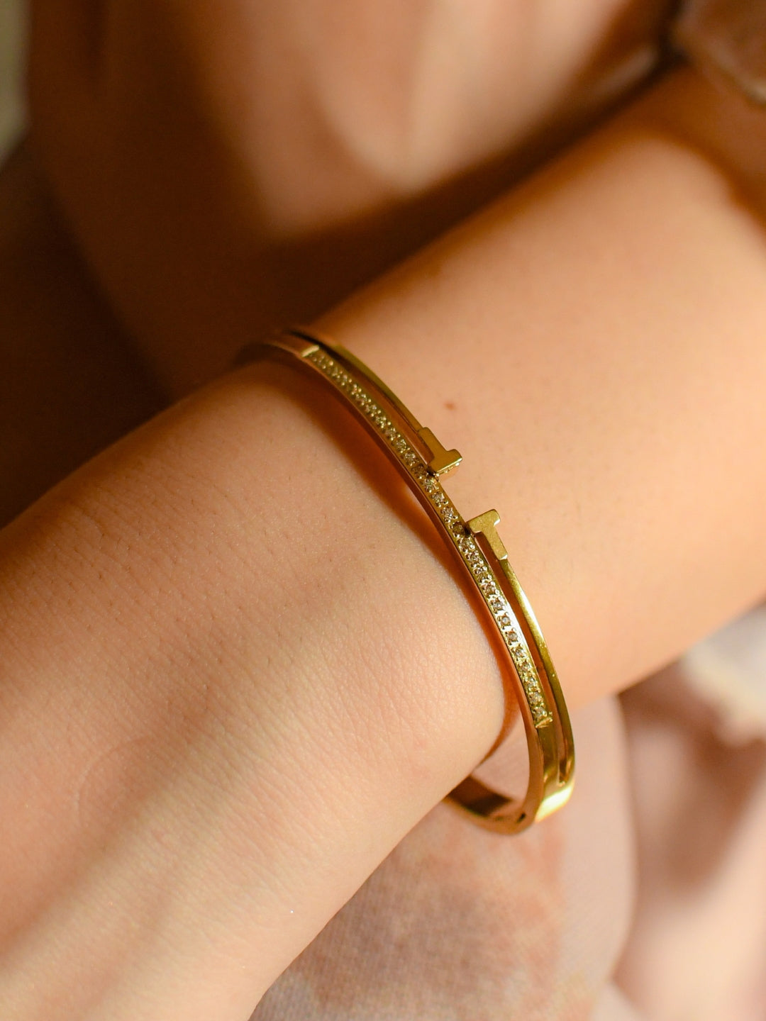 Elegant Gold CZ Bracelet – Anti-Tarnish, Small Wrist Fit