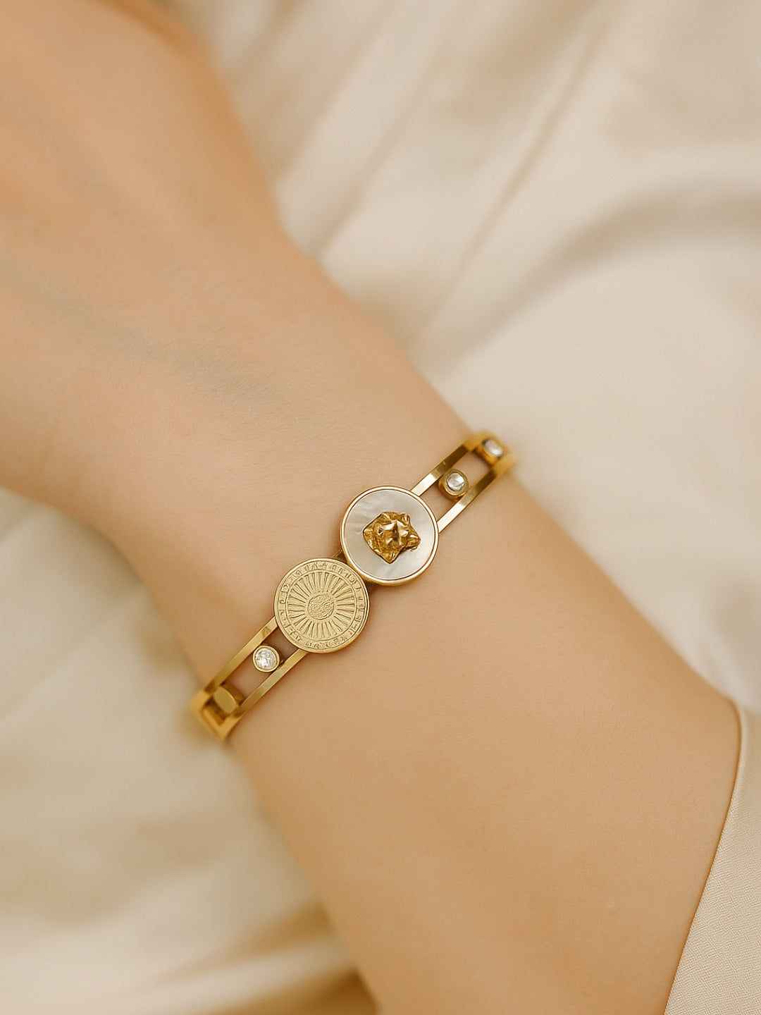 Brand Inspired Stone & MOP Bracelet