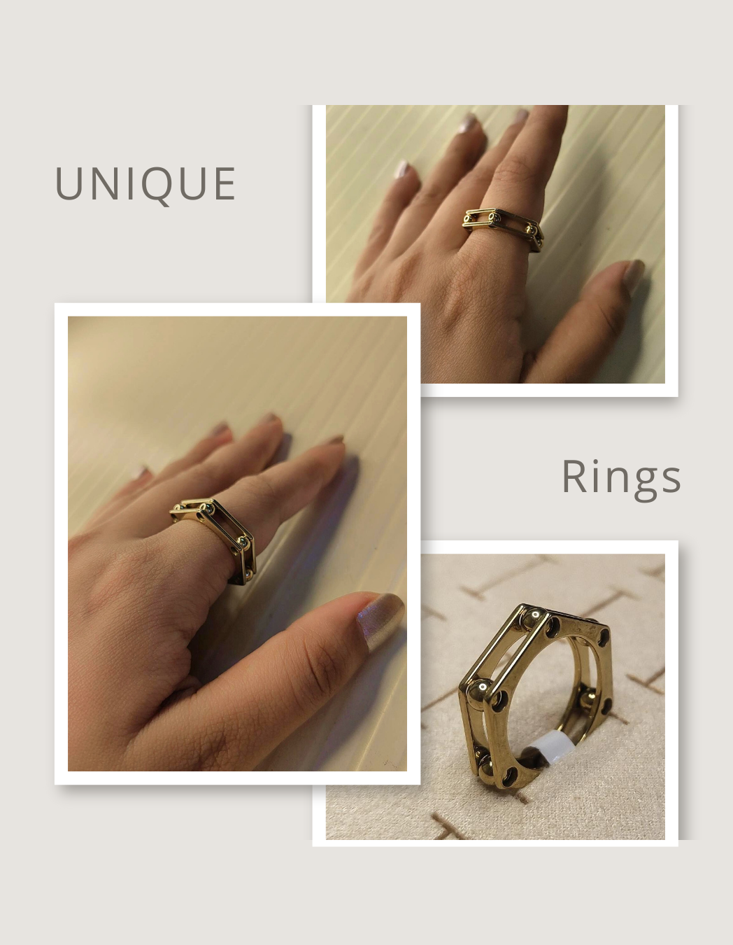 Hexagon Bead Statement Ring