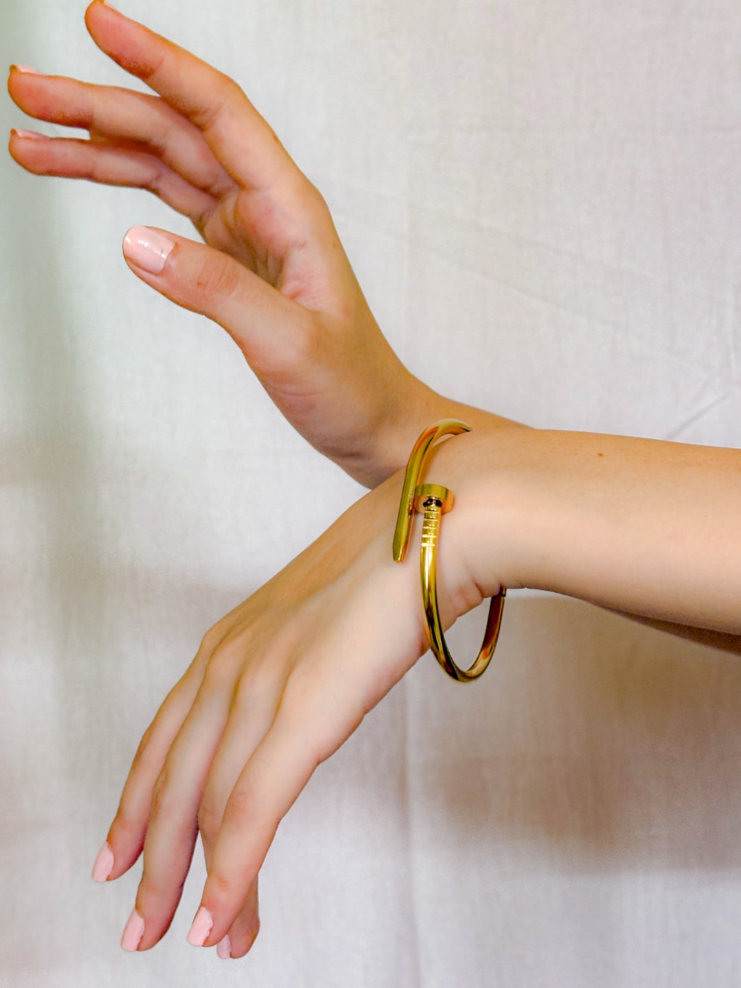 18K Gold Nail Bangle | Anti-Tarnish Stainless Steel Bracelet