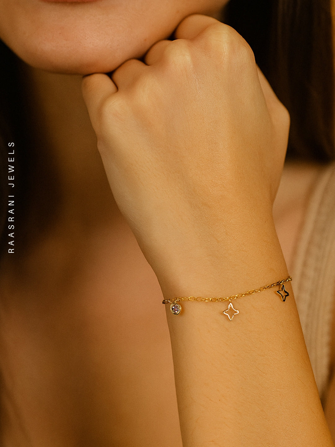 Star Studded 18K Gold Bracelet – Anti-Tarnish, Adjustable