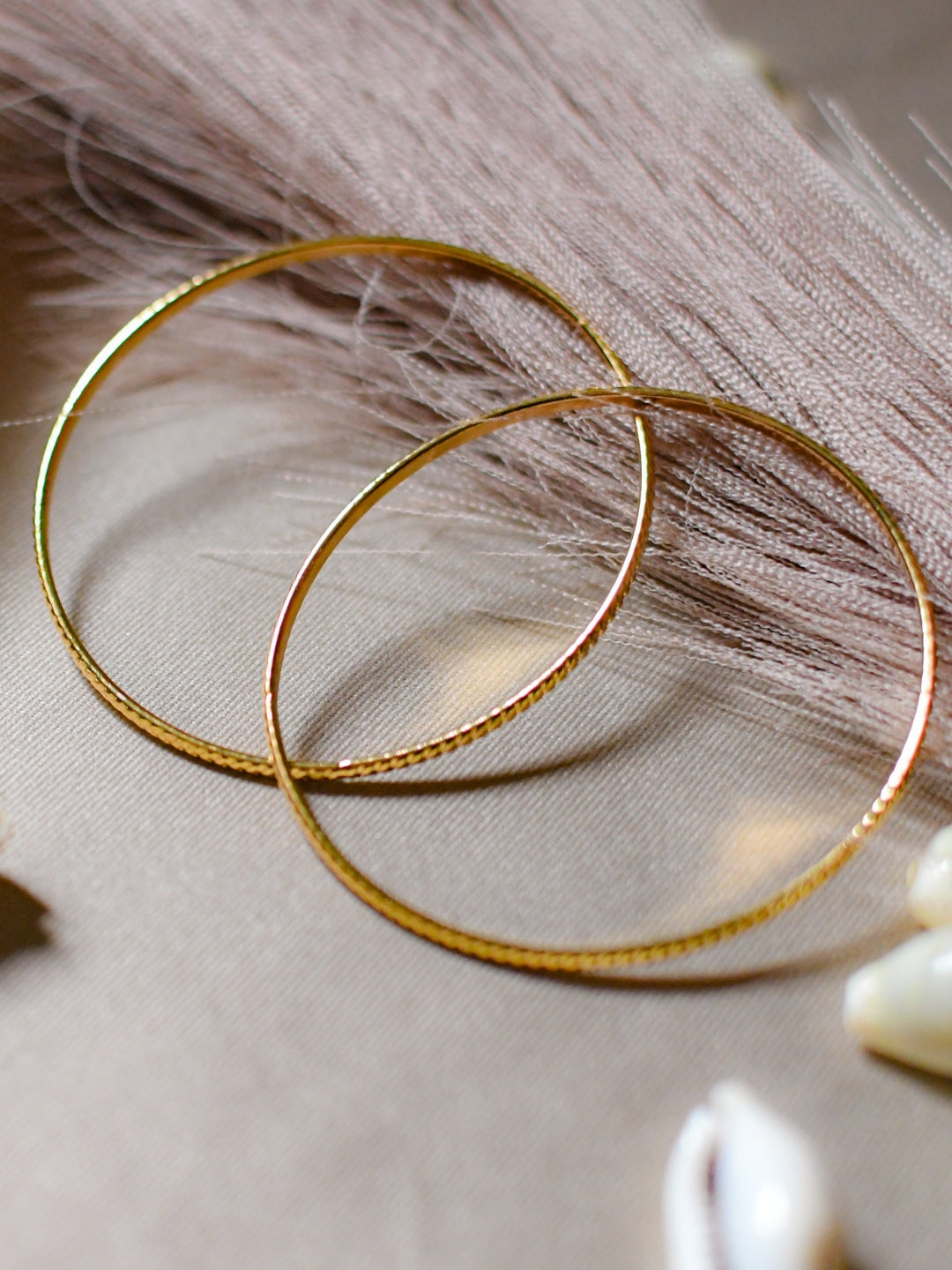 Classic 18K Gold Bangles – Anti-Tarnish, Everyday Wear (Set of 2)