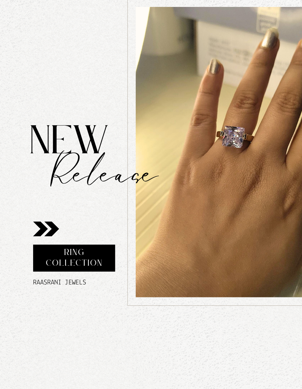 Square Solitaire Single Ring