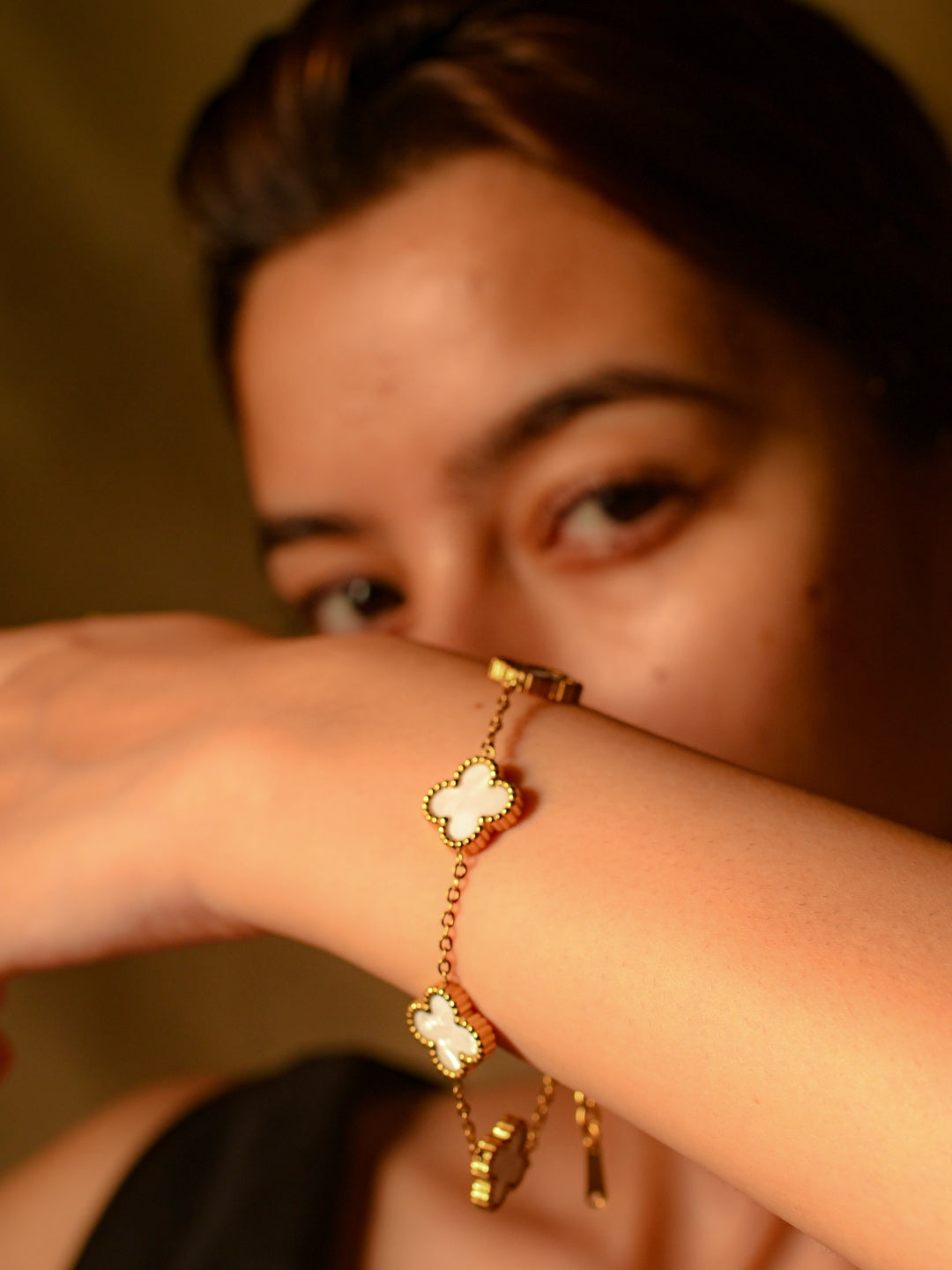 White Clover Chain Bracelet