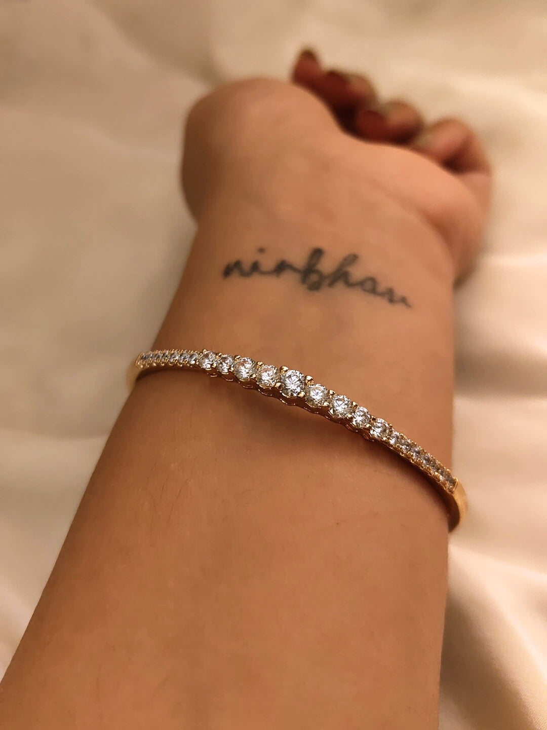 Aurora Dual-Stone Cuff – Rose Gold | Big & Small AD Studded | 2'4–2'6 Fit