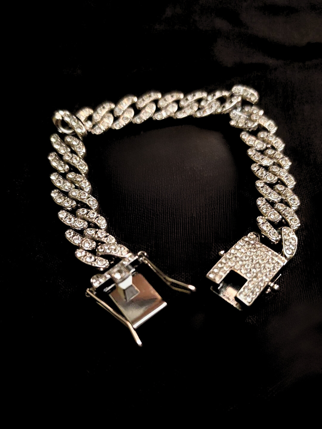 Iced Out Single-line Studded Cuban Bracelet
