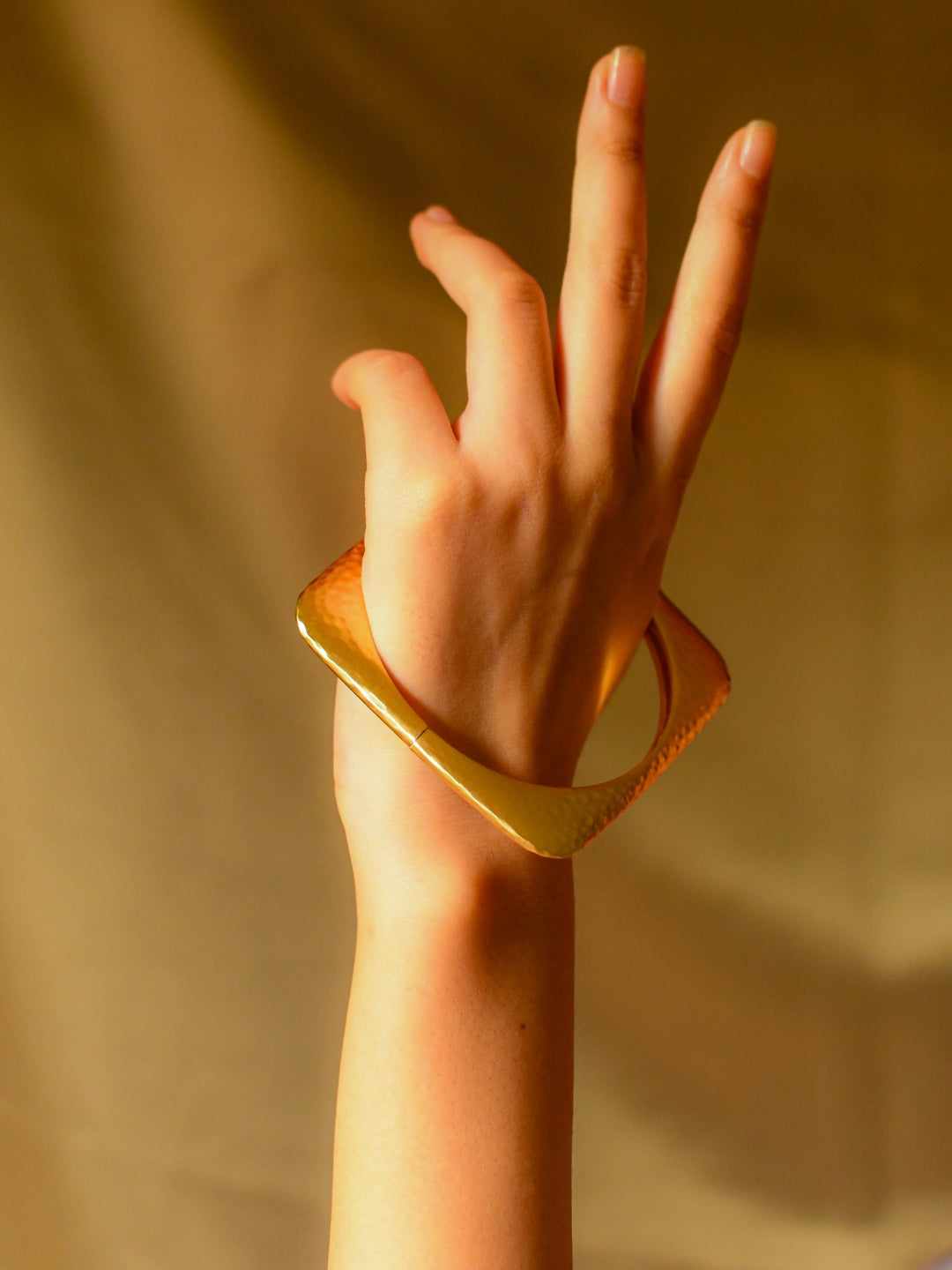 Artisanal Square Cuff – 18K Matte Gold Plated Bracelet