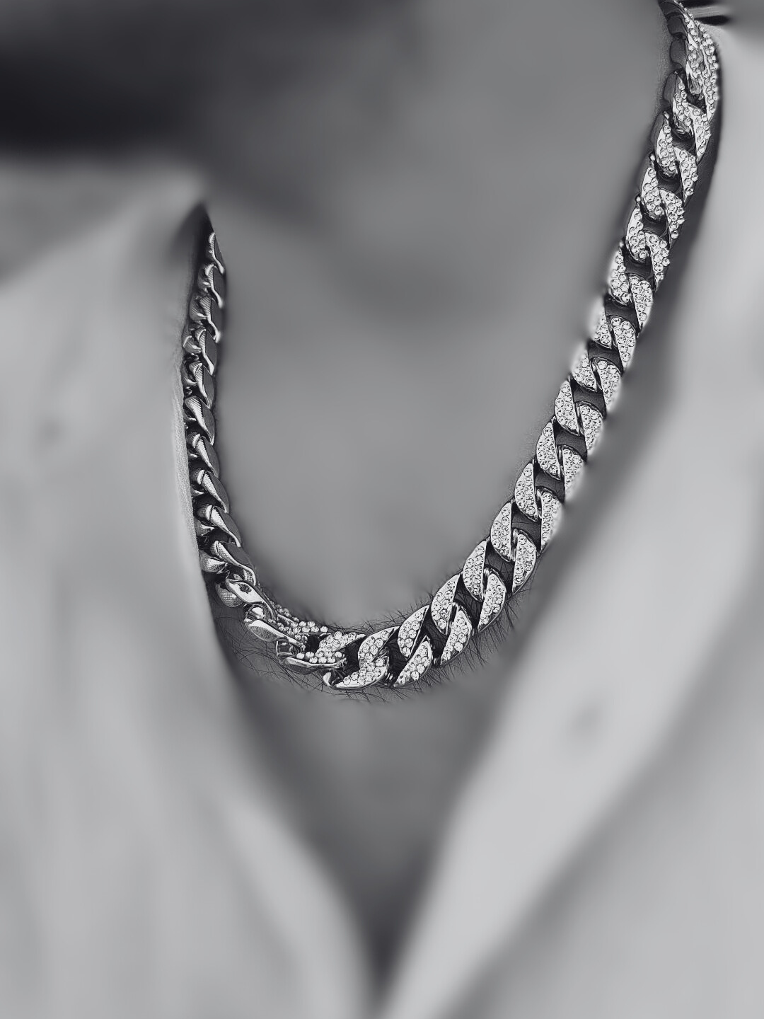 Iced Out Double-line Studded Cuban Chain