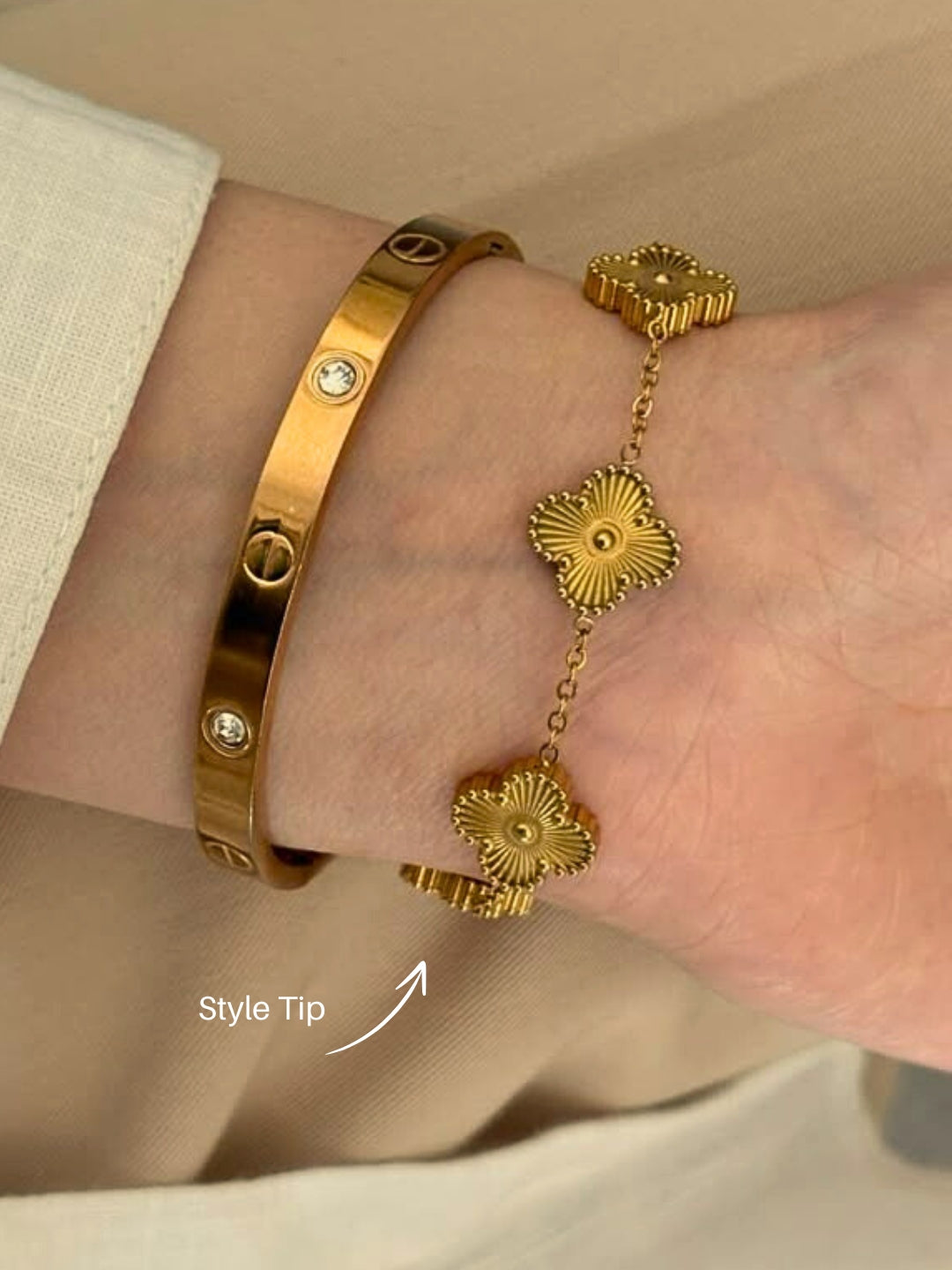 Golden Clover Chain Bracelet