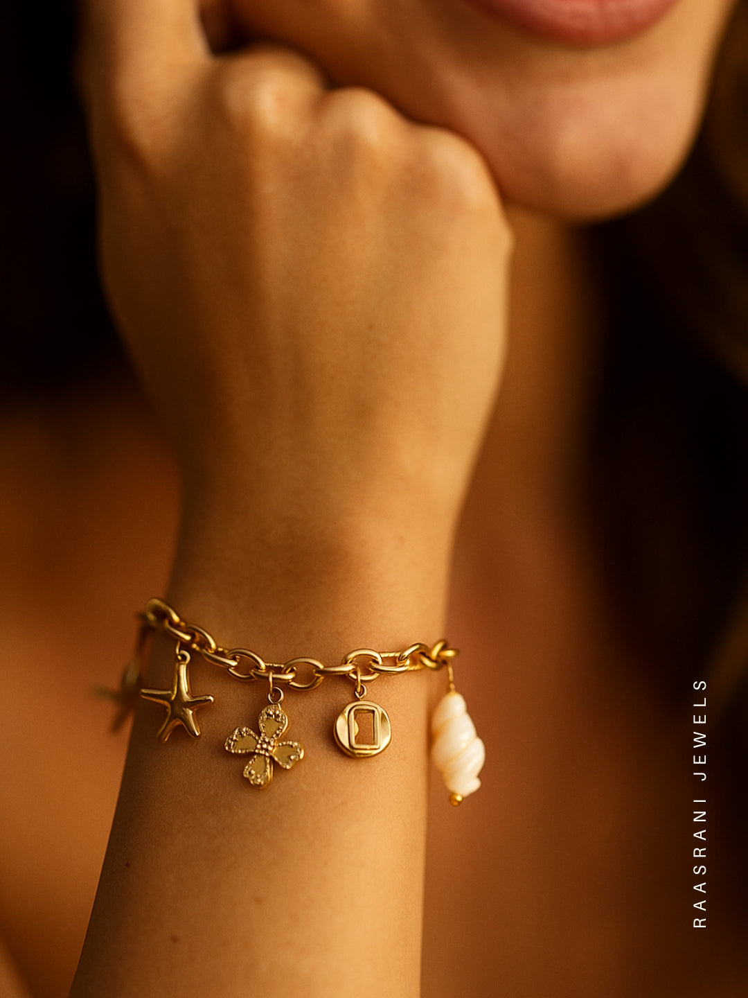Shell Clover Star Bracelet - 18K Gold Plated, Adjustable, Anti-Tarnish