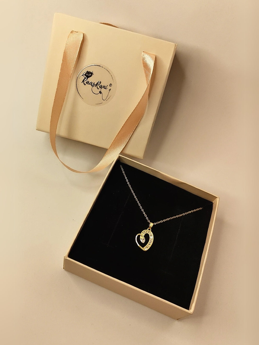Heart Studded Pendant Chain