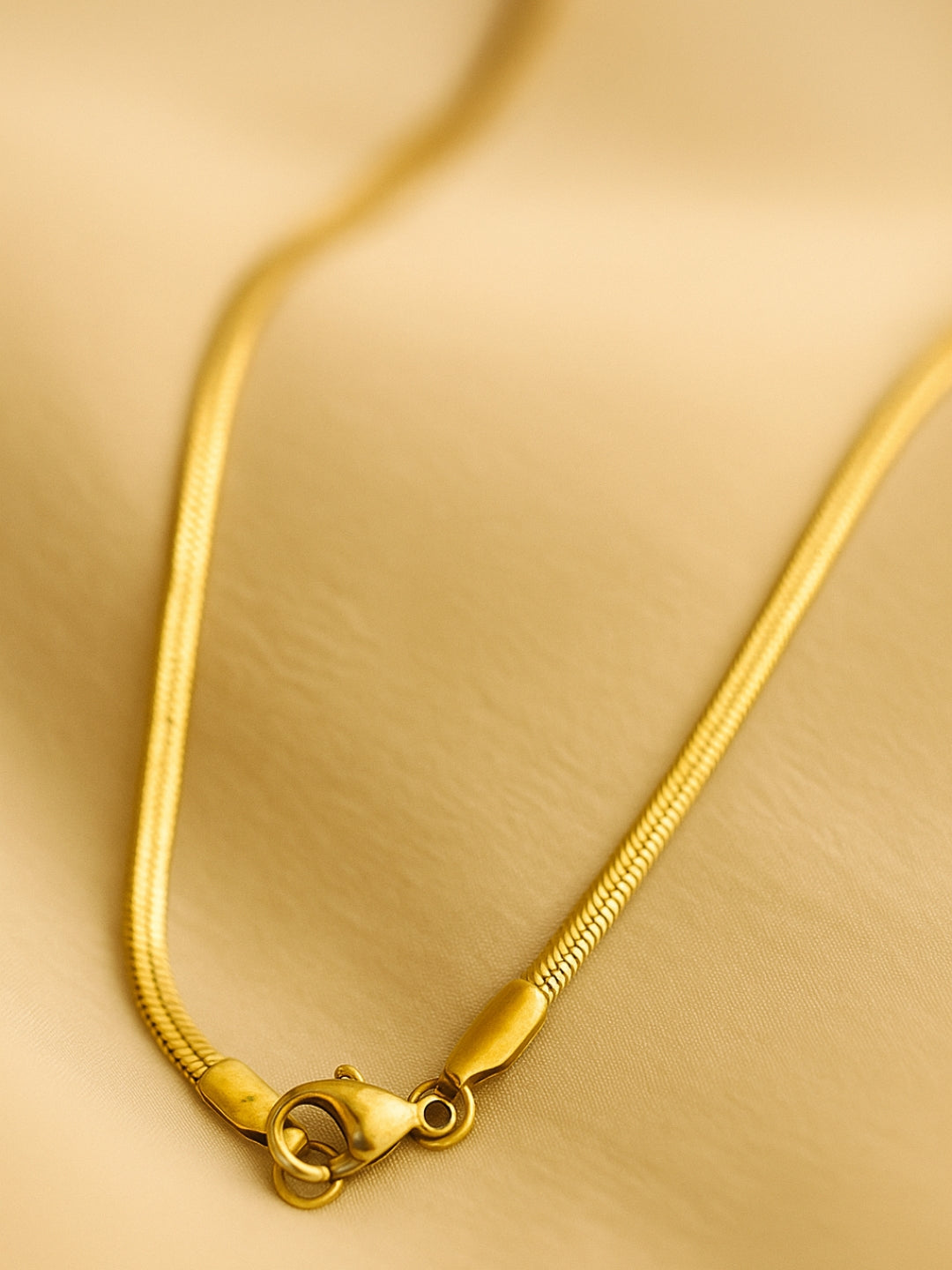 Slim 14kt Gold Plated Snake Chain in Stainless Steel – 22cm