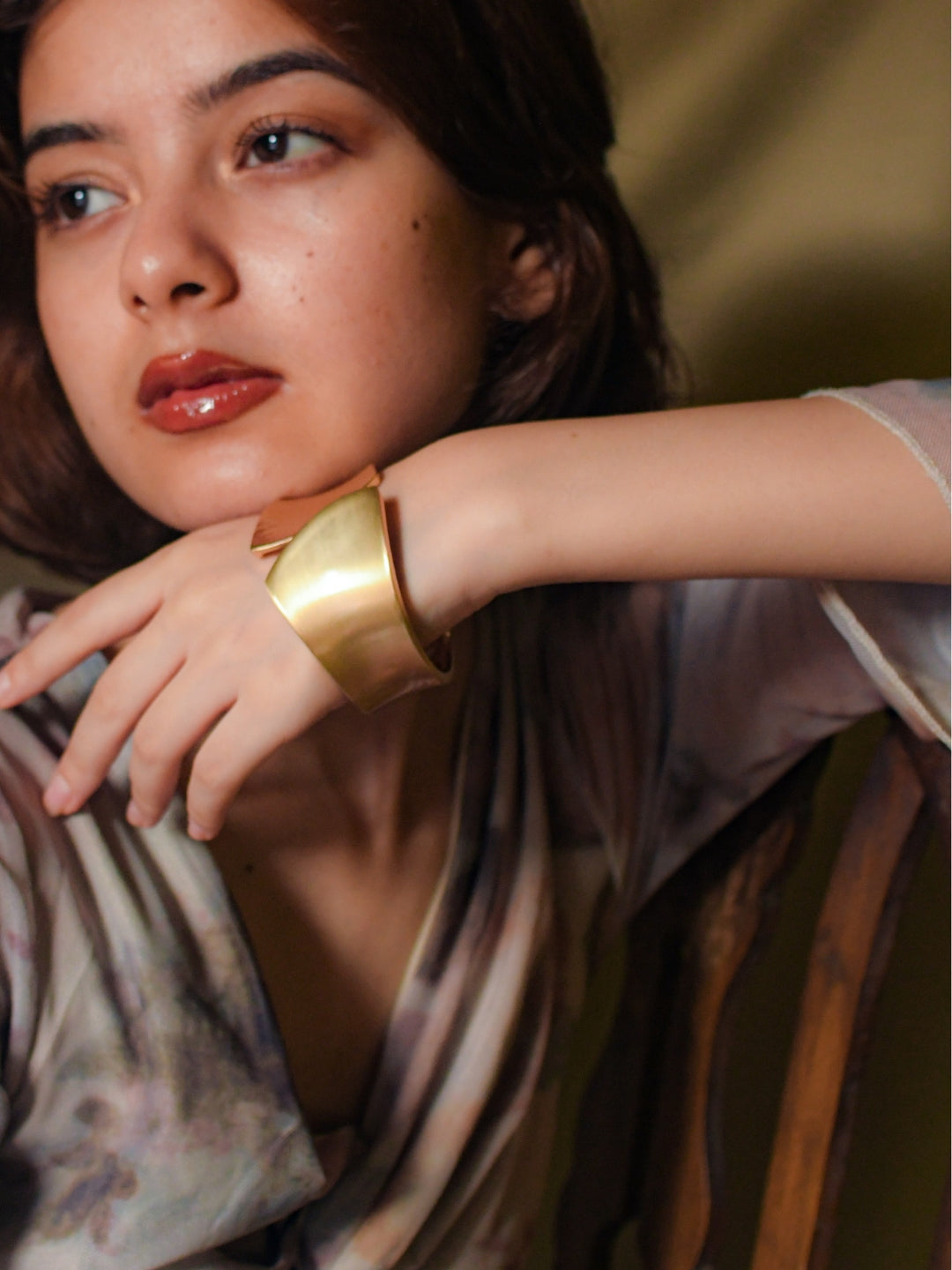Artisan Gold Cuff – Matte Statement Bracelet