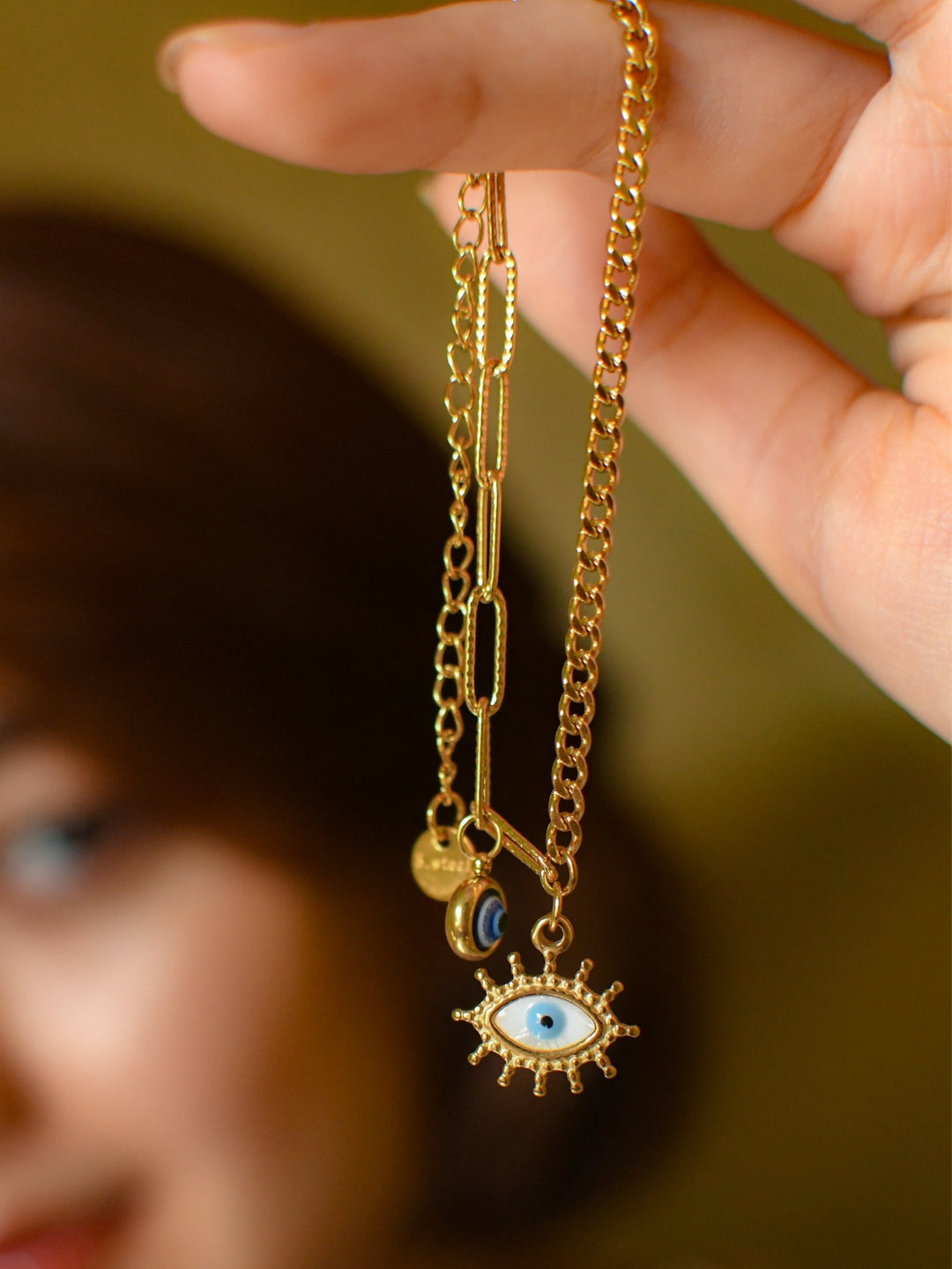 Evil Eye Gold Bracelet – Anti-Tarnish, Adjustable & Waterproof