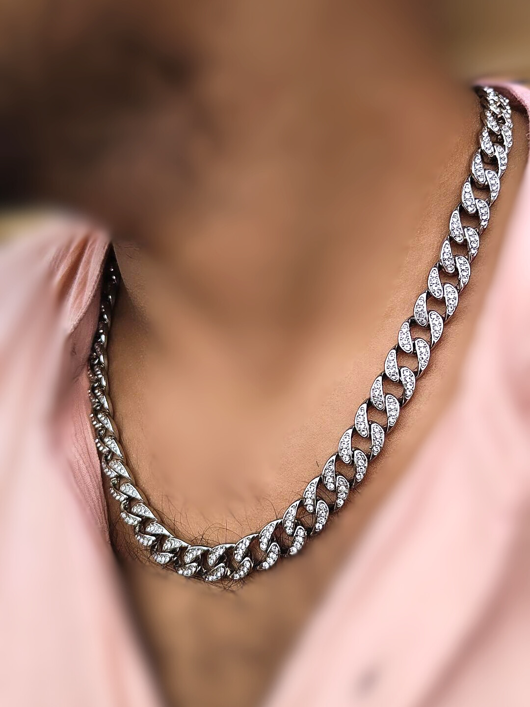 Iced Out Single-line Studded Cuban Chain