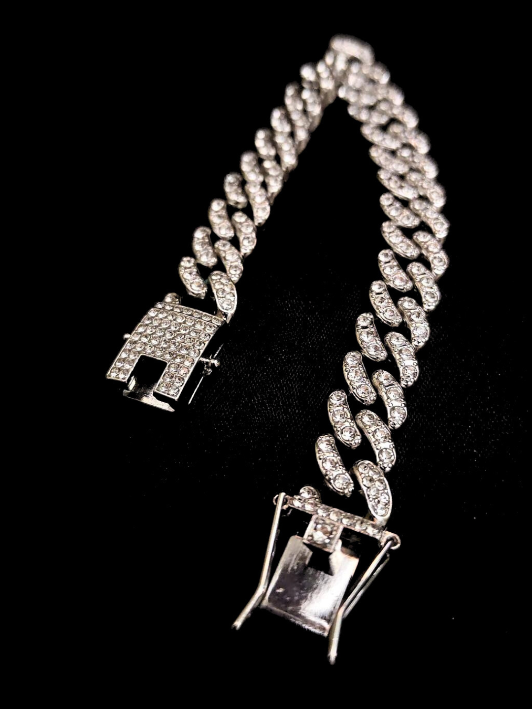 Iced Out Single-line Studded Cuban Bracelet