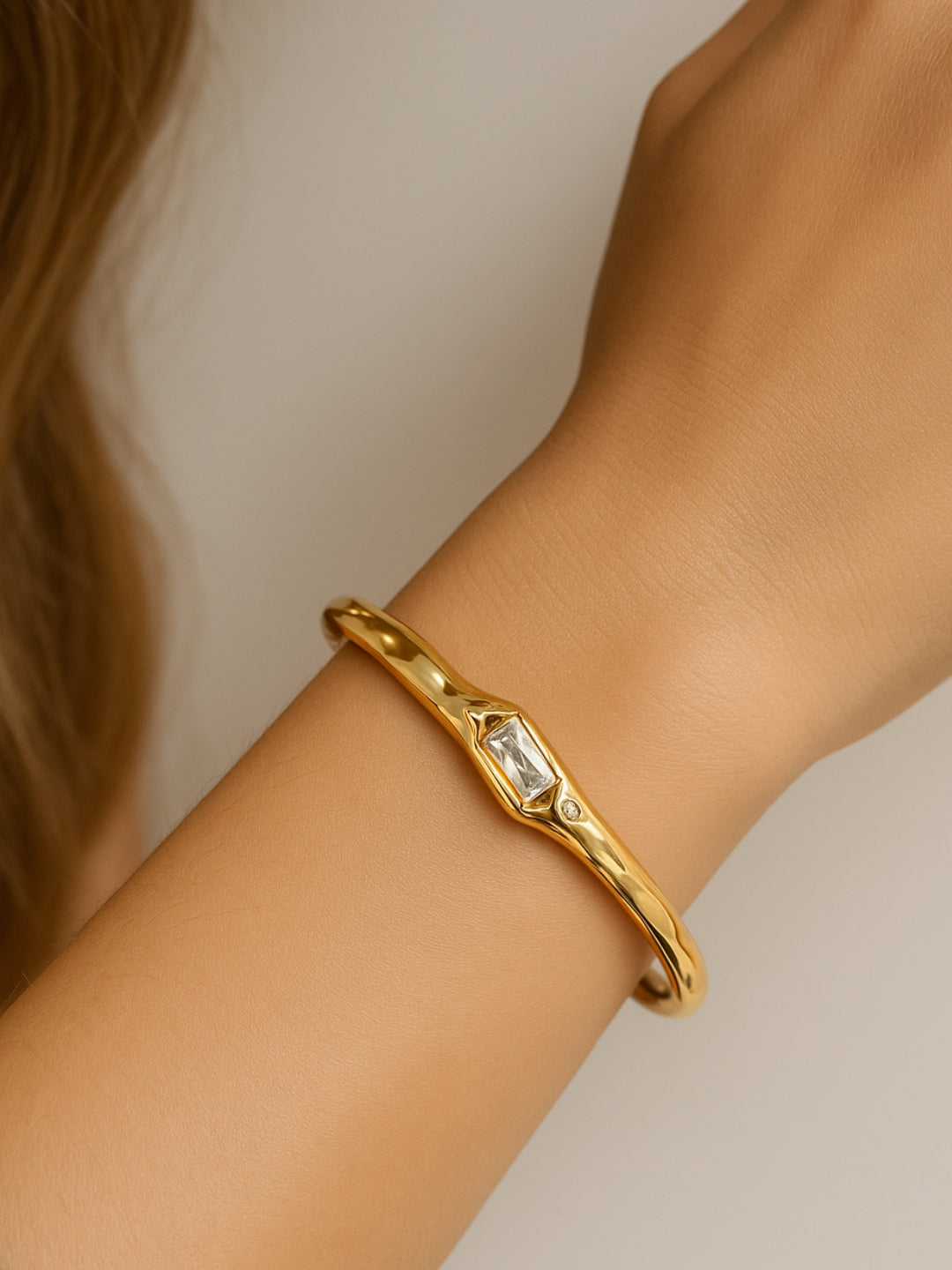 Sculptural Gold Open Cuff Bracelet | 18K Plated, Anti-Tarnish, Everyday