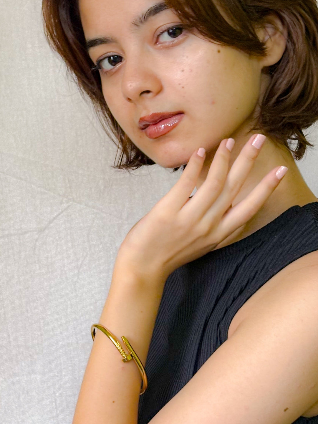 18K Gold Nail Bangle | Anti-Tarnish Stainless Steel Bracelet