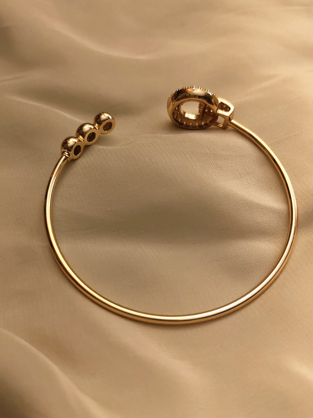 Solace Open Cuff – Rose Gold | Dual-Sided AD Statement Bracelet