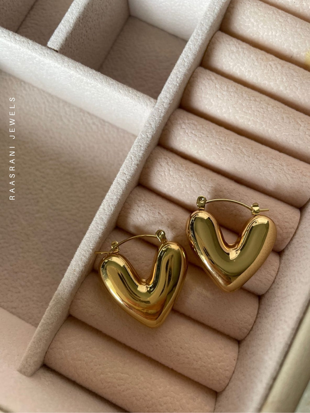 Gold Heart Hoop Earrings | 18K Gold Plated Everyday Hoops