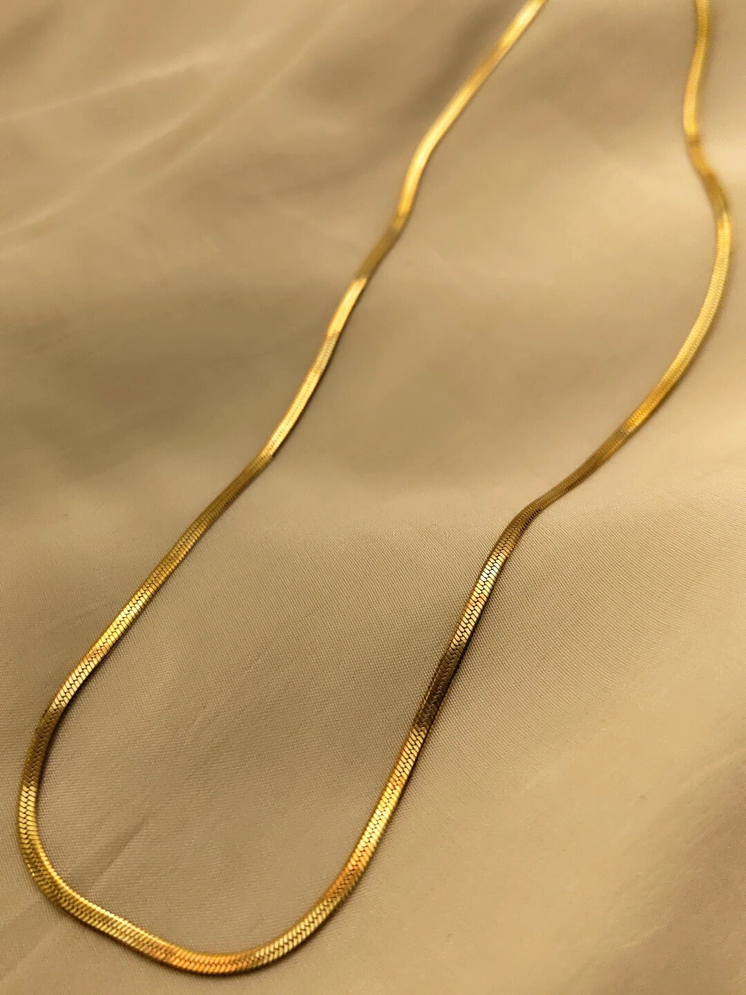 Slim 14kt Gold Plated Snake Chain in Stainless Steel – 22cm