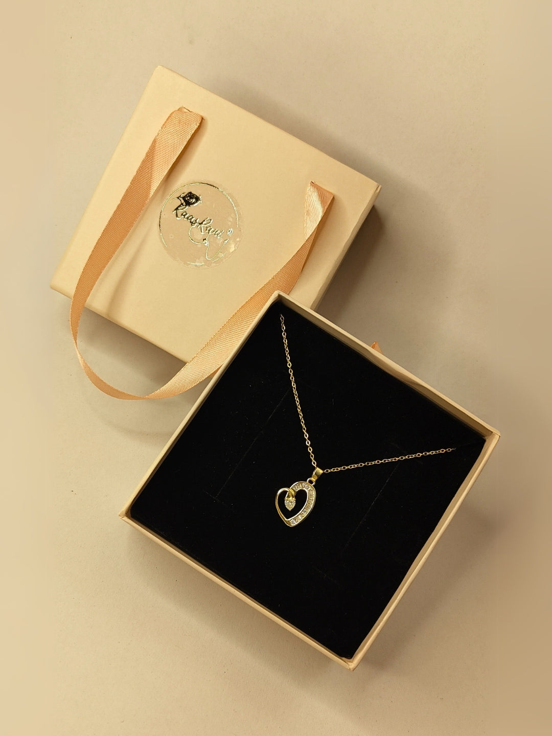 Heart Studded Pendant Chain