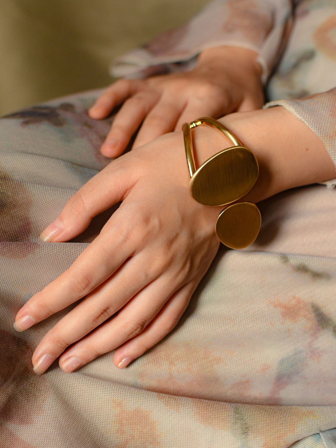 Modern Sculptural Cuff – 18K Gold Plated Statement Bracelet