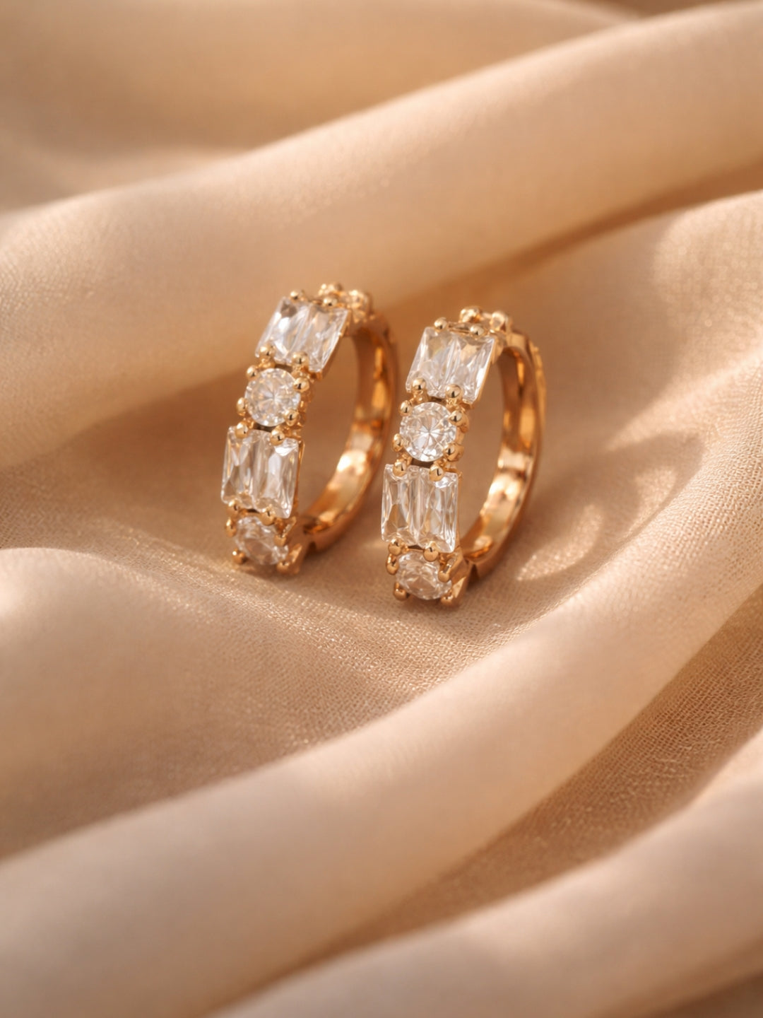 Multi Shape AD Rose Gold Hoop Earrings | Anti-Tarnish Daily Wear