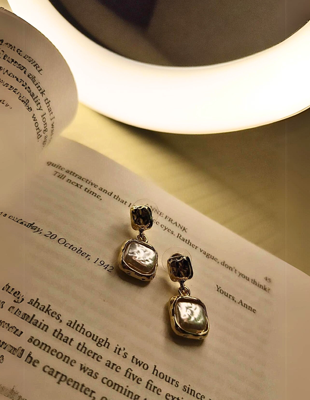 Isabella Mother of Pearl Earrings – Gold Plated Minimal Drops