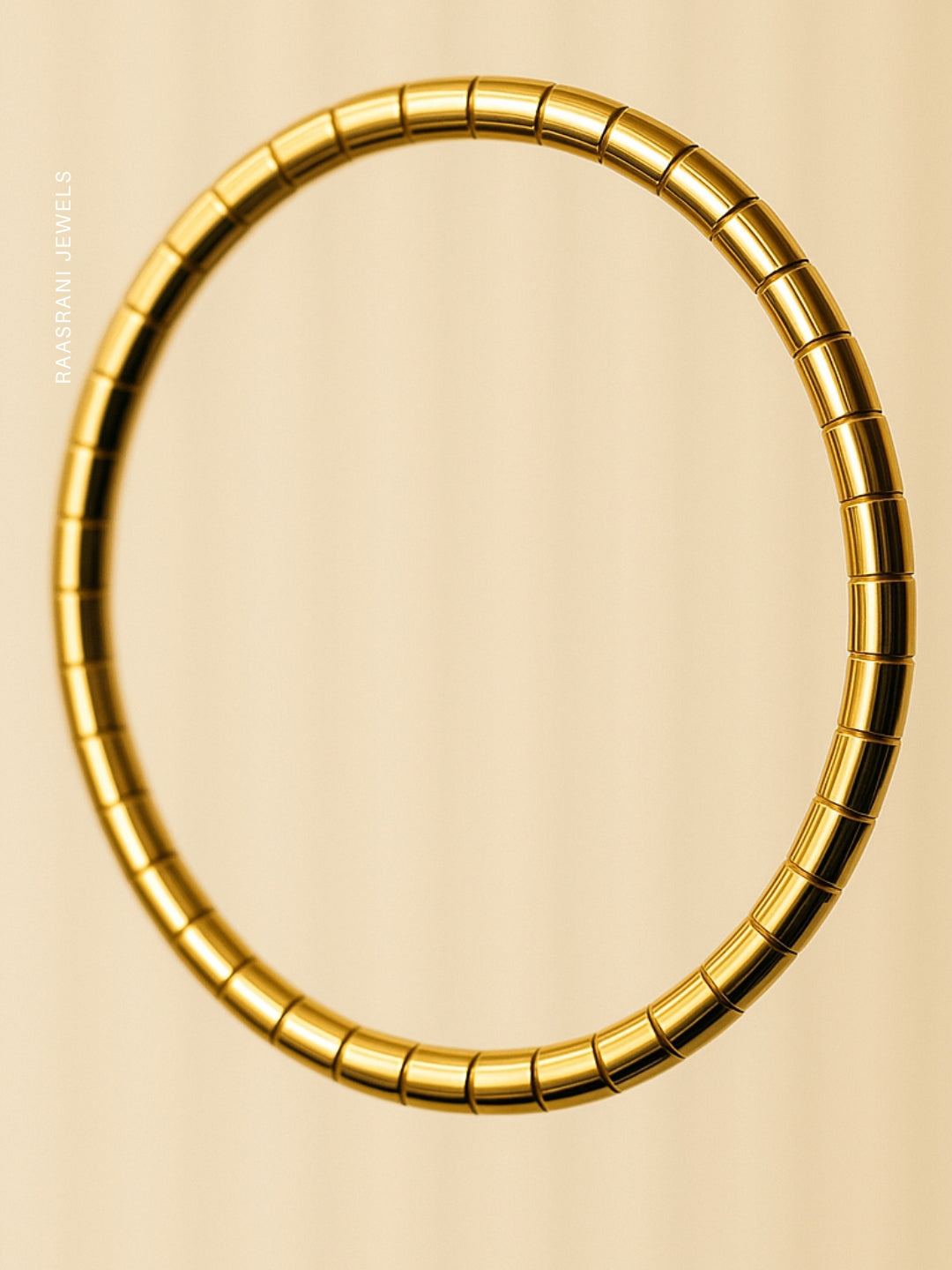 Gold Designer Striped Bracelet | 18K Gold Plated Anti-Tarnish Bangle